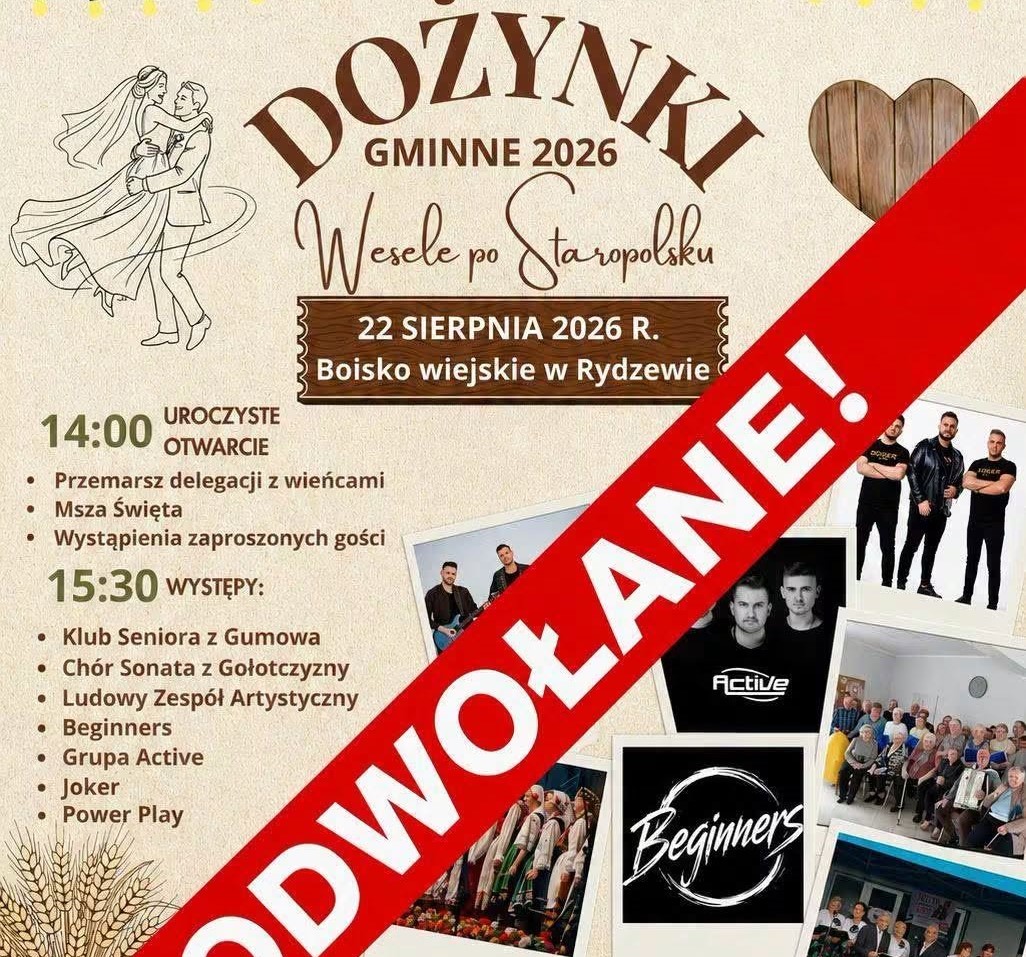 Urząd Gminy w Ciechanowie podjął decyzję w sprawie dożynek